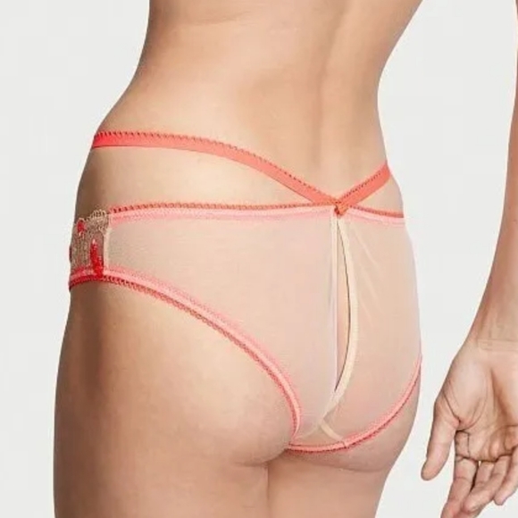 VICTORIAS SECRET DREAM ANGELS HEART EMBROIDERED KEYHOLE CHEEKY PANTY - Picture 3 of 6